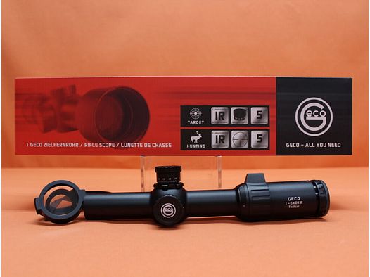 GECO Geco Zielfernrohr 1-6x24 IR TT Tactical, GCDT Leuchtabsehen (2.BE) Circle-Dot für IPSC/ Dynamic usw.