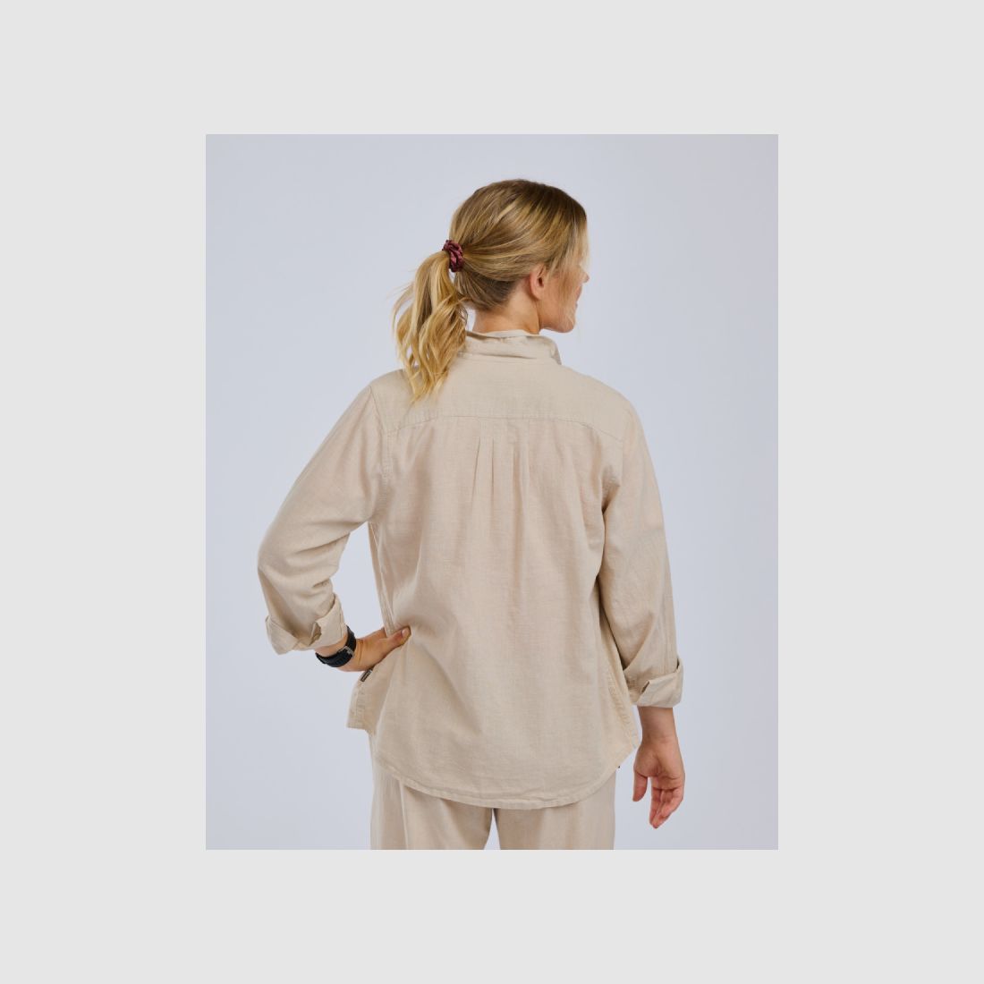 Pinewood InsectSafe women's shirt, long-sleeved, linen, beige, image 6 of 6