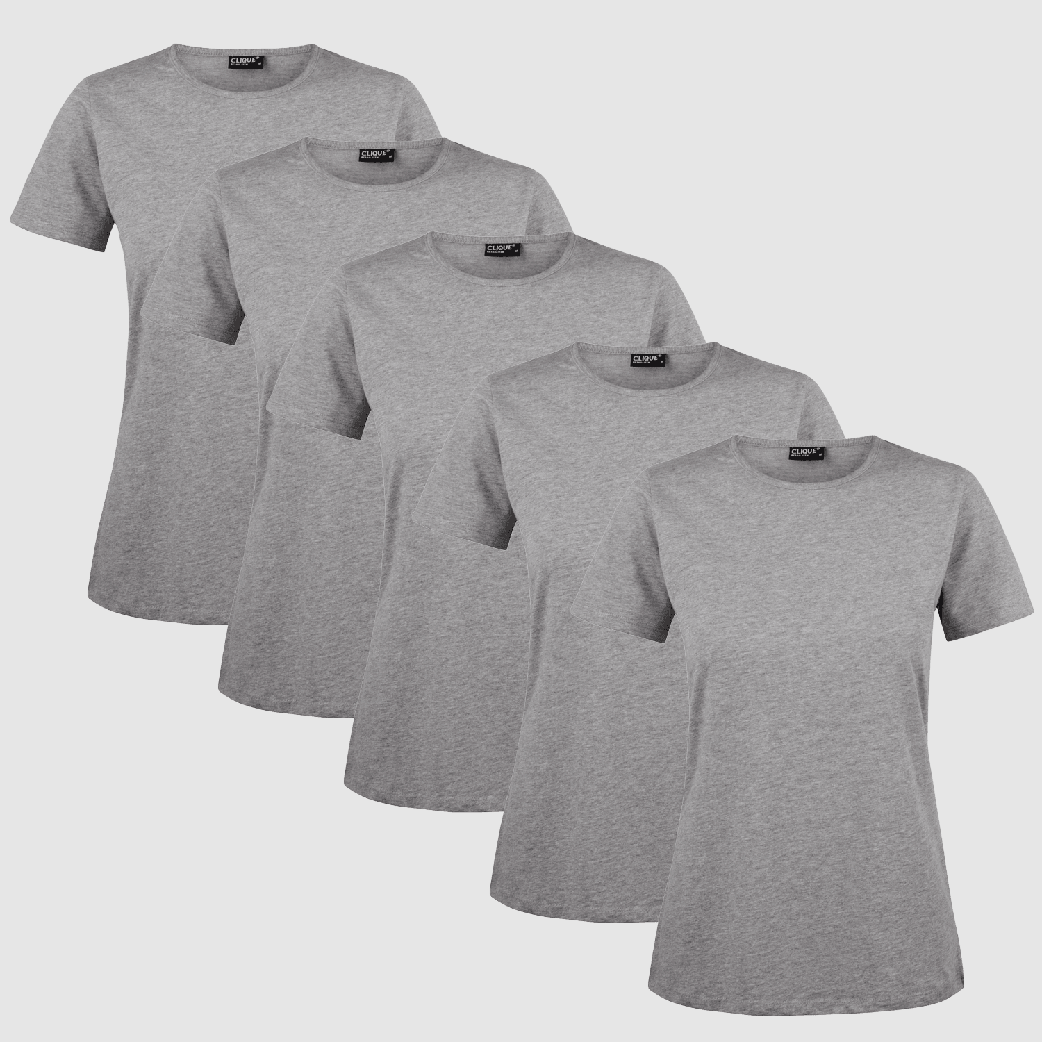 Clique T-shirt Mujer 5-pack Gris Melange