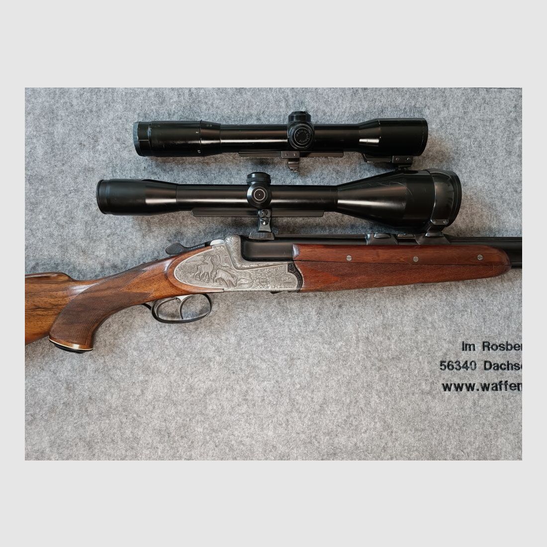 Josef Just Ferlach - Max Ern Leverkusen Bockbüchsflinte mit zwei ZF Hensold + Schmidt Bender