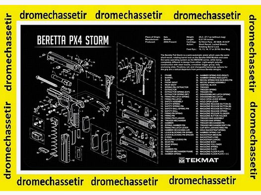 Tapis de nettoyage neoprene decor pistolet Beretta PX4