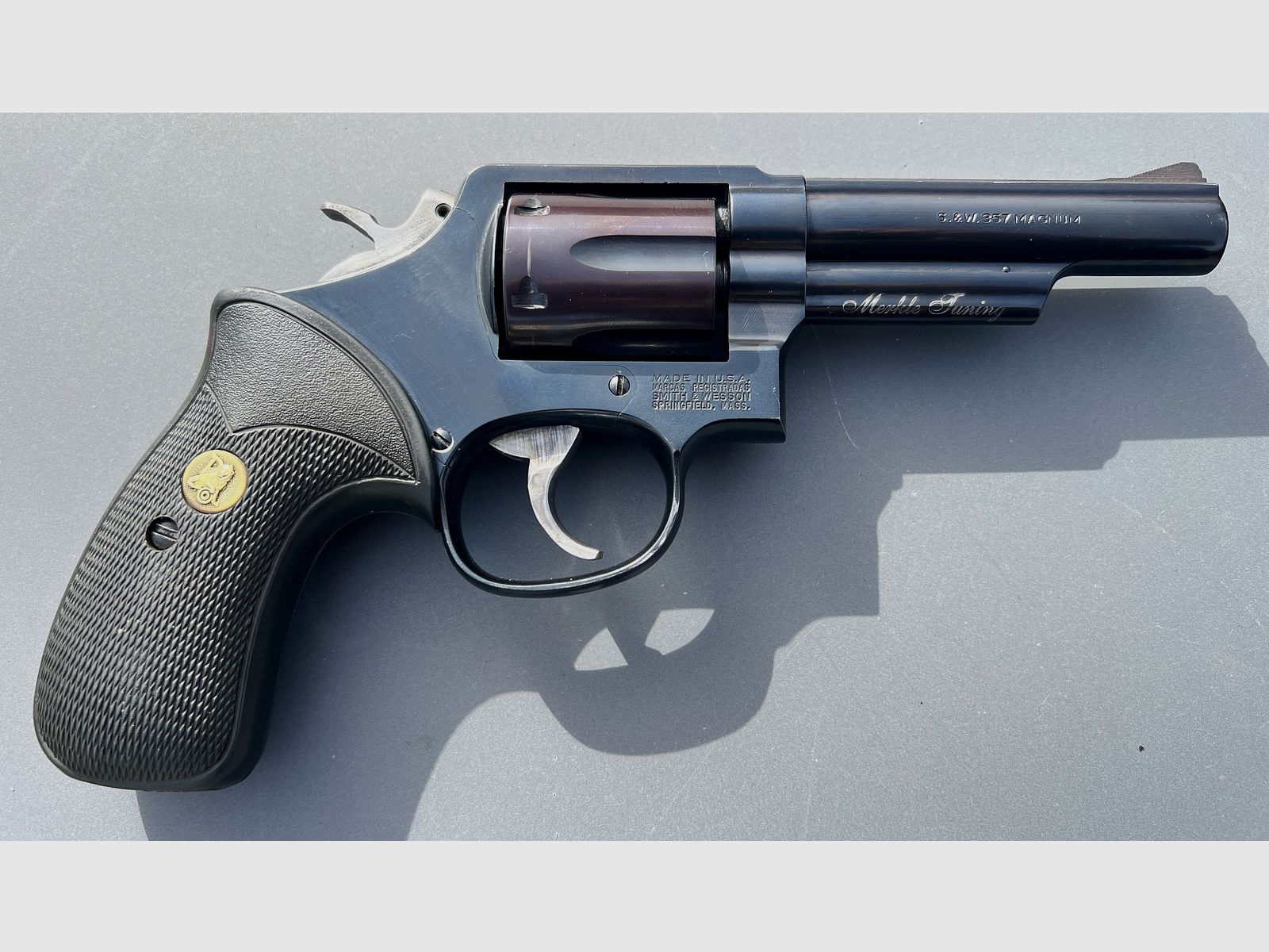 Smith & Wesson Mod. 19‑P – 4" Lauf – SONDERMODELL inkl. Merkle Tuning – Originalbox & Papiere – Sammlerstück (kein schwerfälliger S&W 686, Colt, Taurus, Ruger)