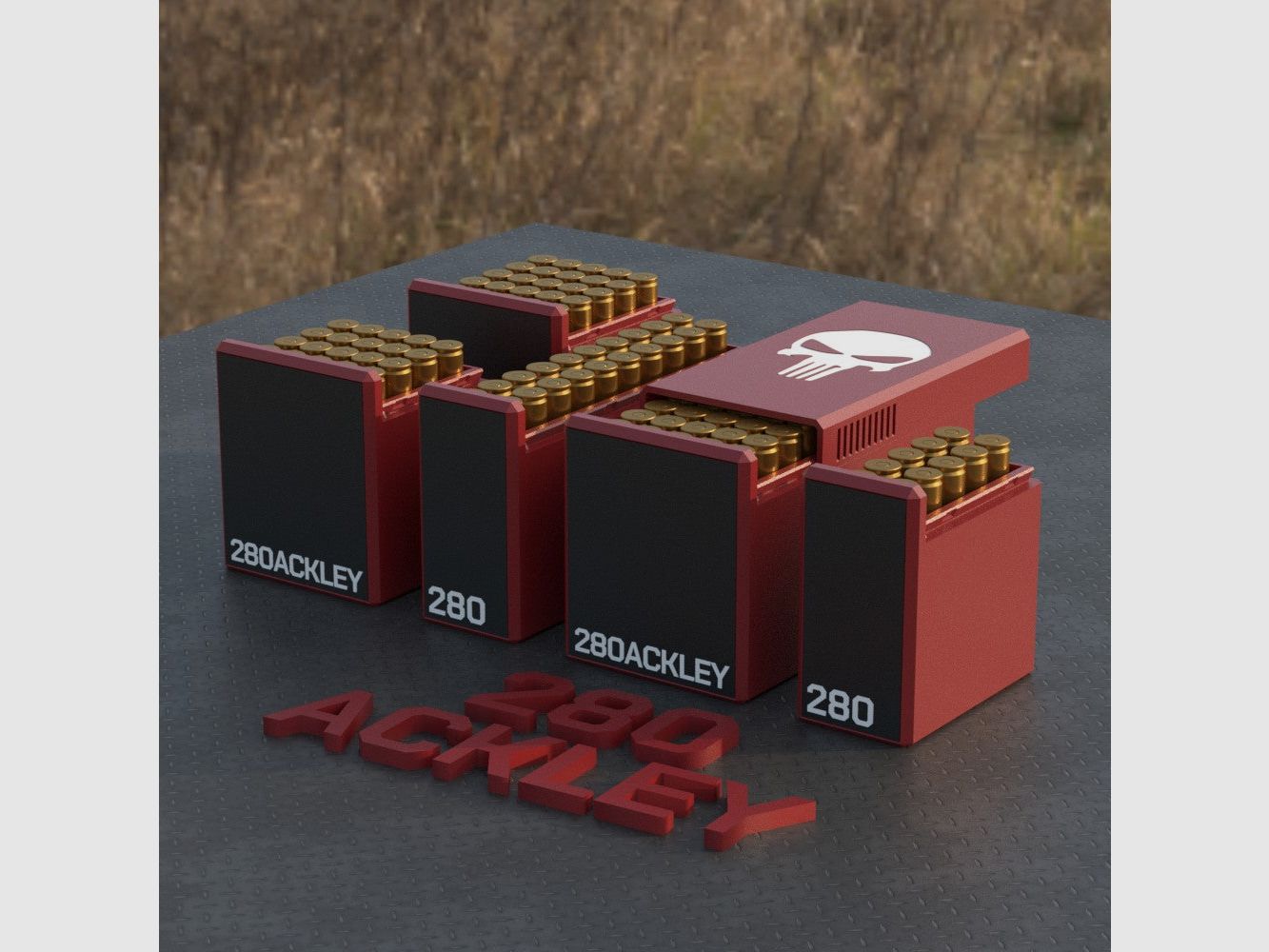 Filamelt Munitionsbox / Ammo Box .280 Ackley – Patronenbox für 50 Schuss, Made in Germany