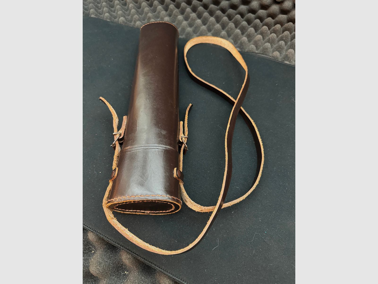 Custodia in pelle per cannocchiali, lunghezza 330mm, adatta per ottiche con diametro di 42mm +/-