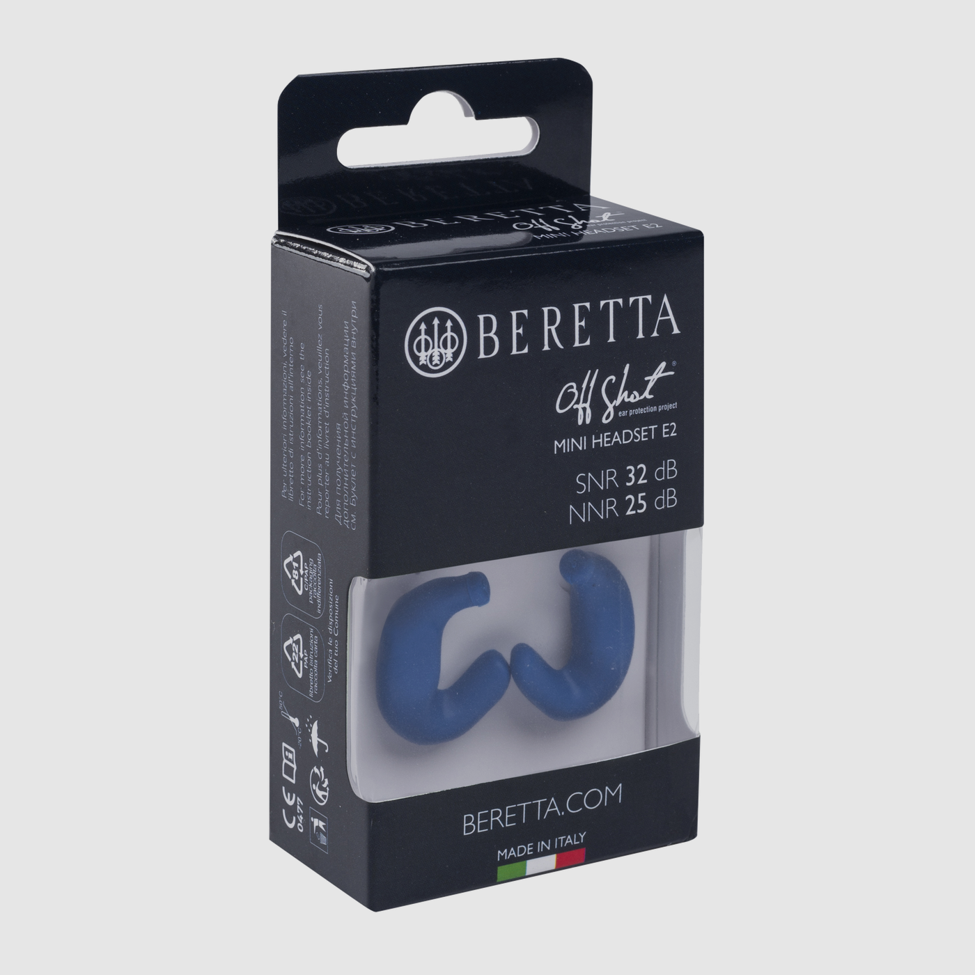 BERETTA Earplugs Mini Headset E2 Blue, image 2 of 2