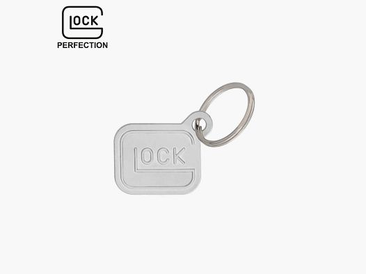 Glock Schlüsselanhänger „Logo“ – Metall versilbert – Silber – ca. 2,8 × 2,4 cm