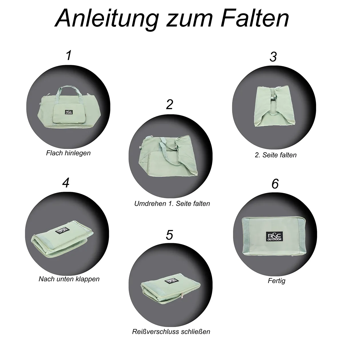 Travel Bag Pastellgrün faltbar, Bild 7 von 8