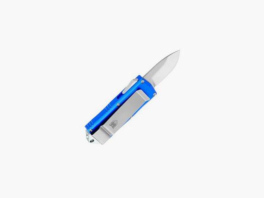 CobraTec OTF Money Clip blauwe automatische OTF mes met drop point lemmet
