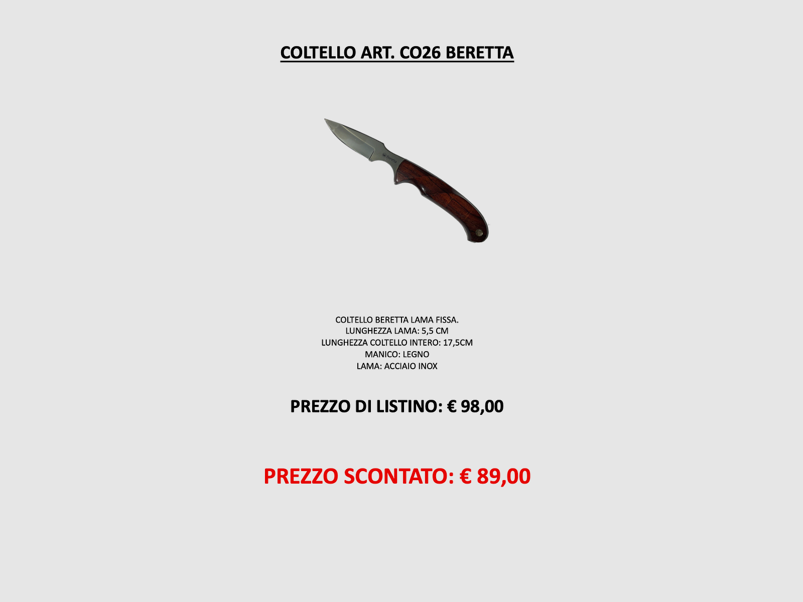 Beretta – KNIFE ART. CO26, image 1 of 2