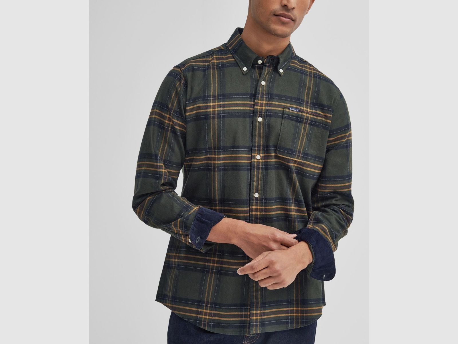 BARBOUR Hemd Portdown Tailored Oliv
