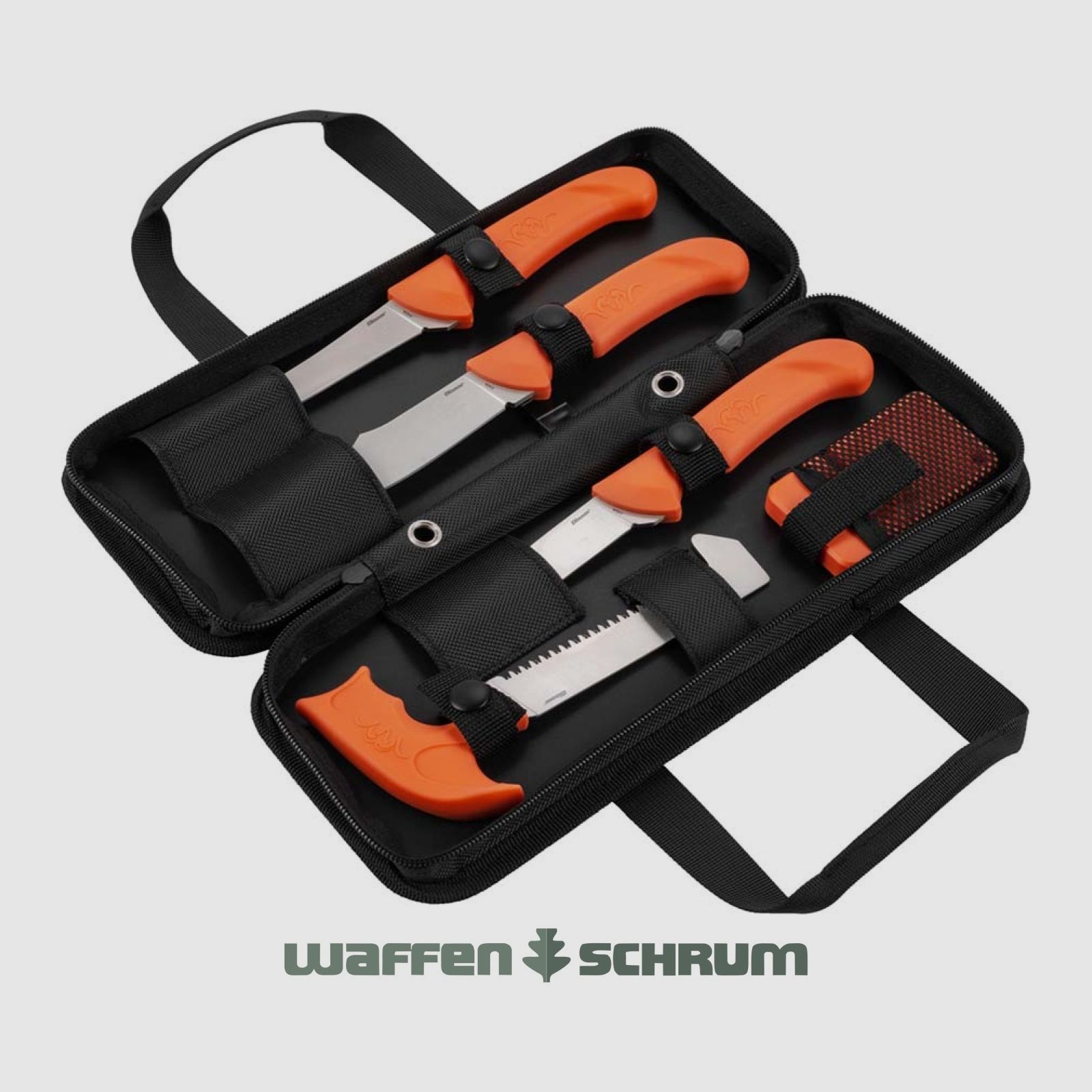 Blaser Set de despiece Professional naranja, Skinner de plástico - Cuchillo de deshuesado - Cuchillo de fileteo - Sierra para huesos