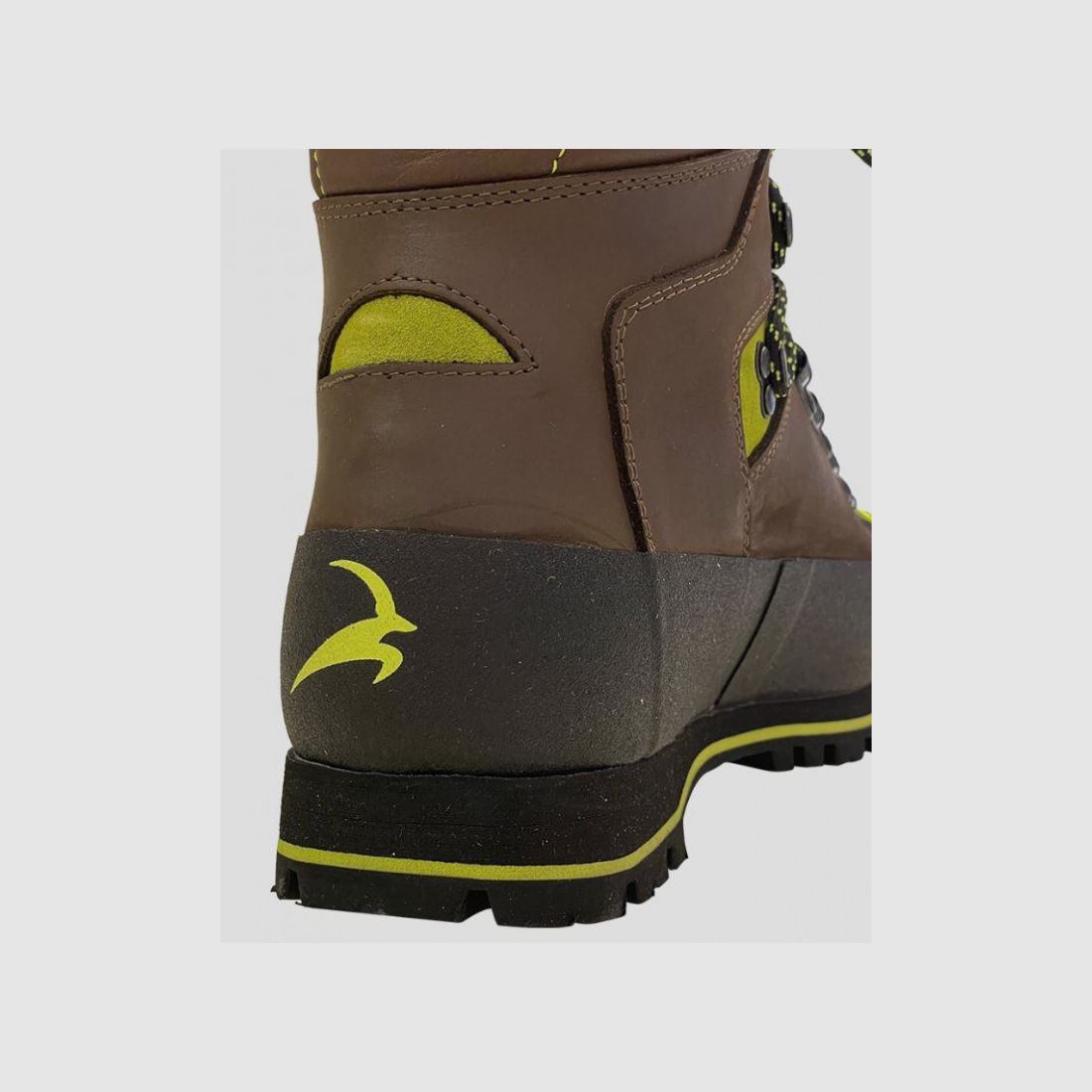 Bitrabi Nembek 300L Stiefel aus braunem Leder mit fluoreszierenden gelben Einsätzen Art. NBK300L BITRABI, Bild 6 von 6