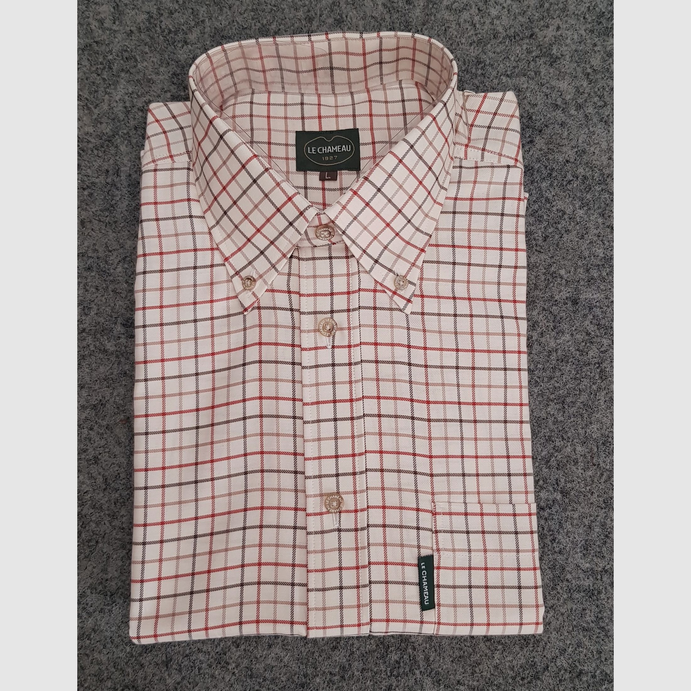 LE CHAMEAU CHECKED COTTON SHIRT LIGHT