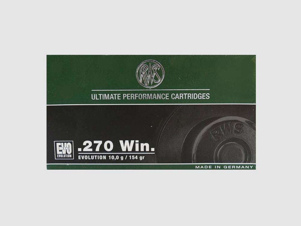 RWS .270 WIN EVO GREEN 6.2g/96grs Rifle Cartridges Lead-Free