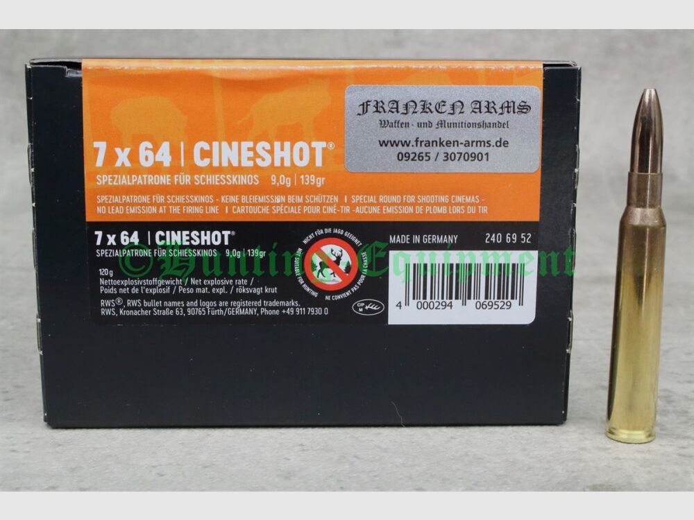 RWS Cineshot 7x64 139gr. 9,0g 30 stuks staffelprijzen