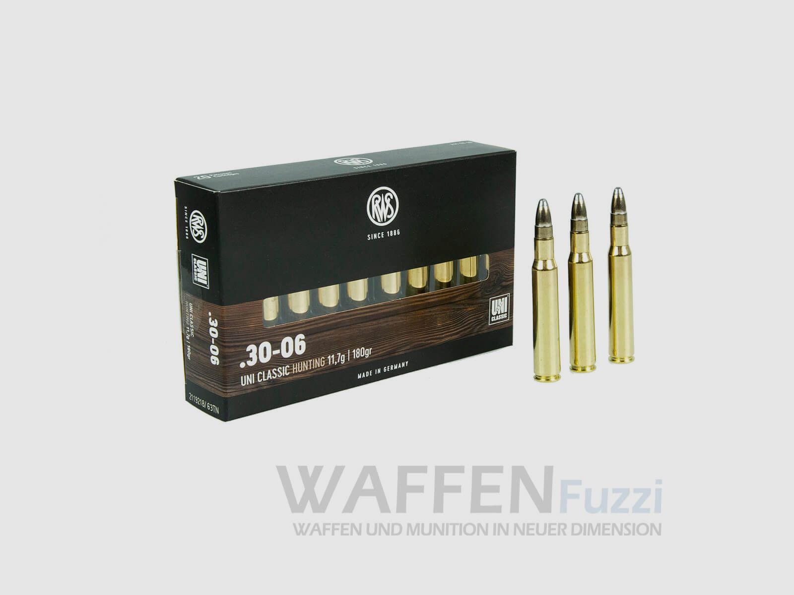 RWS hunting ammunition caliber .30-06 UNI Classic bullet 180gr