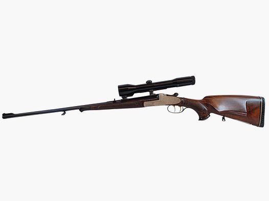 Outschar Ferlach verrou de côté carabine à bascule en calibre 6,5x57R avec optique Zeiss variable