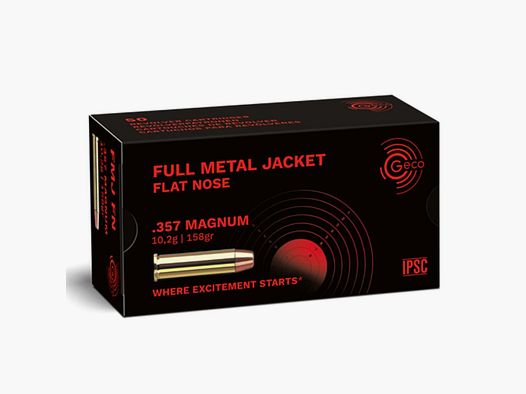 .357 MAG GECO 158gr FMJ FLAT-NOSE