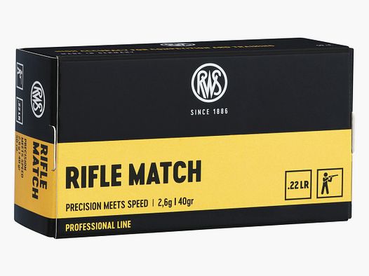 RWS Rifle Match .22 LR 2,6g/40GR LRN 50 patronen