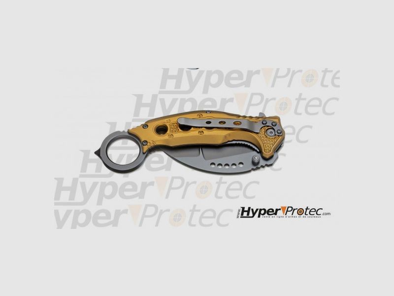 Karambit Magnum Black Scorpion mit goldenem Griff, Bild 1 von 3