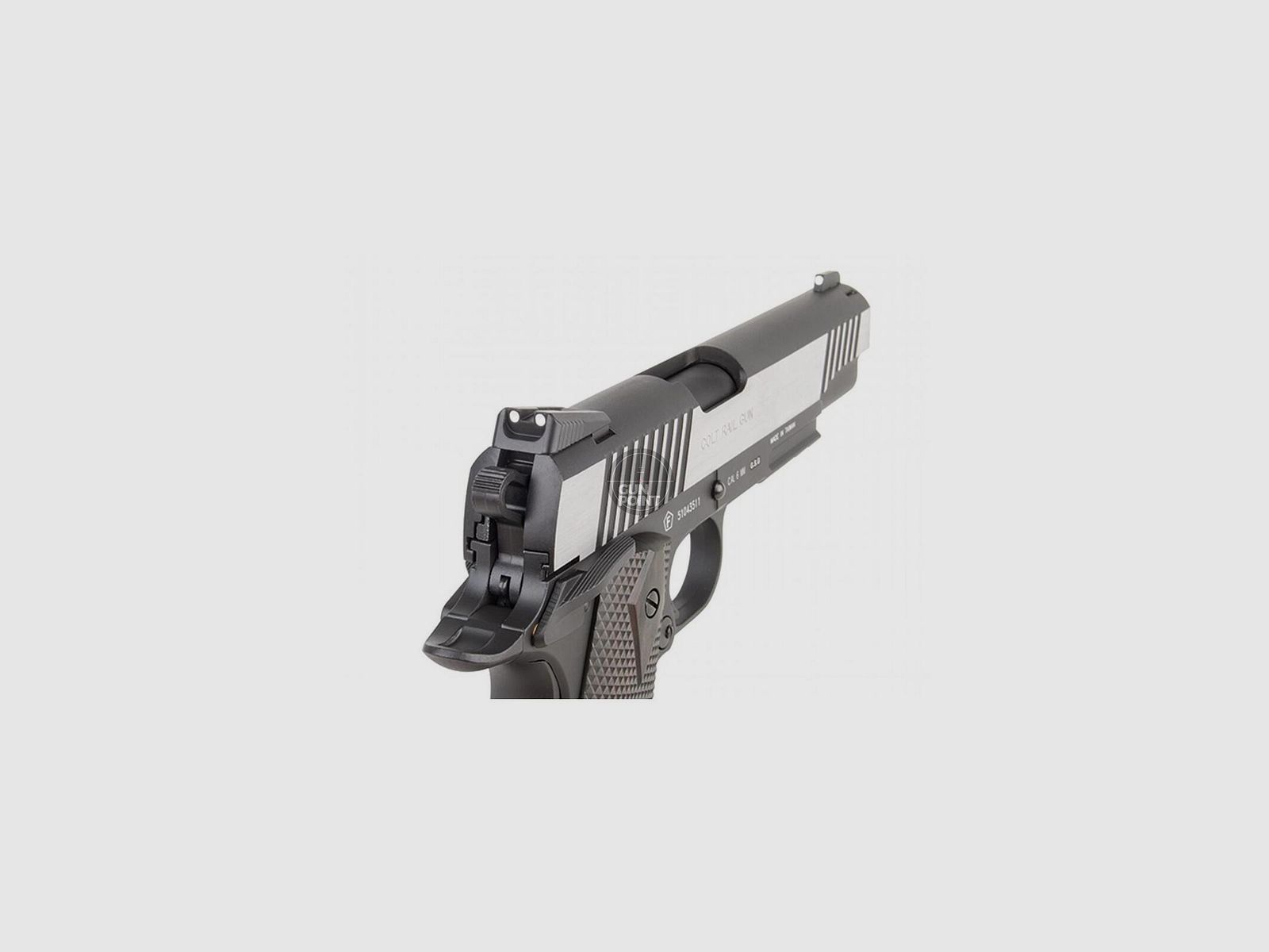 Softair - Pistole - KWC - Colt 1911 Railgun Bicolor CO2 GBB - ab 18, ber 0,5 Joule