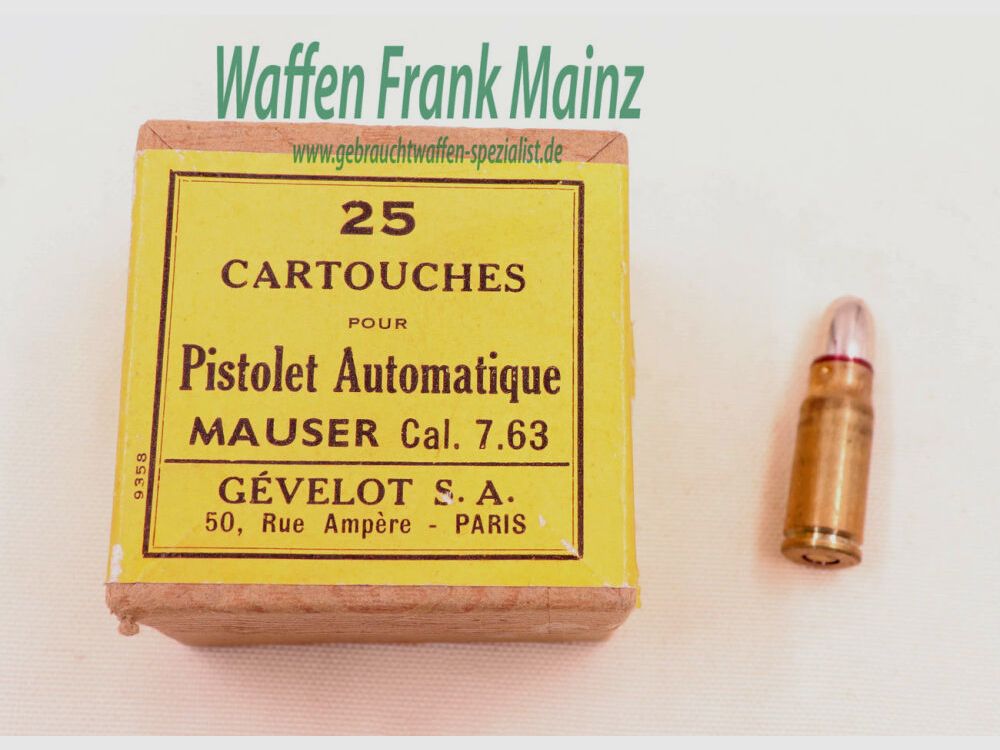 Gevelot, France Pistol Ammunition/C96 7.63 Mauser