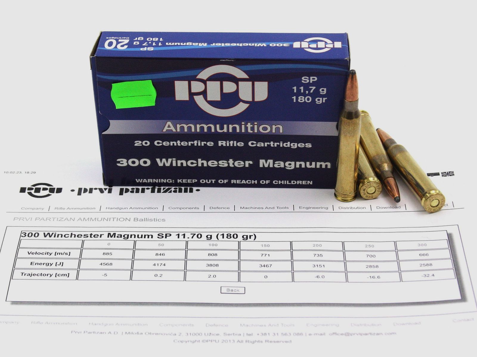 Prvi Partizan, 300 Win Mag, SP, 180 gr 11.7g., 20 Stk.