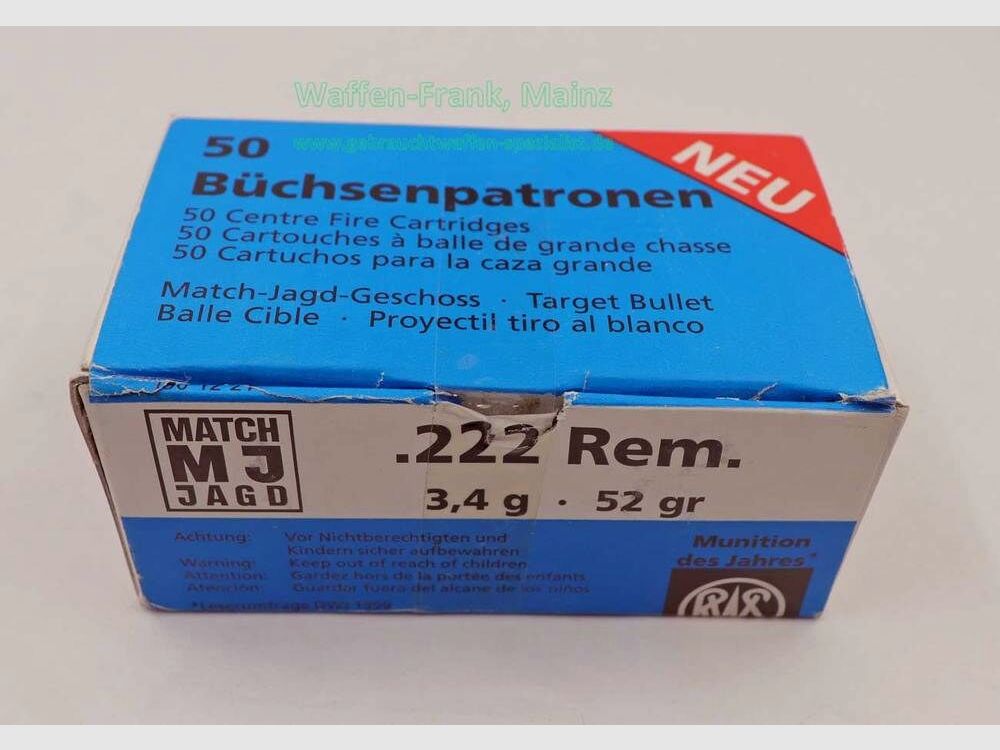 RWS (WZd.Fa.Rottweil) cartuchos de armas largas, usados