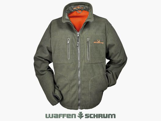 Hubertus Warn Wende Fleecejacke Olive-Orange