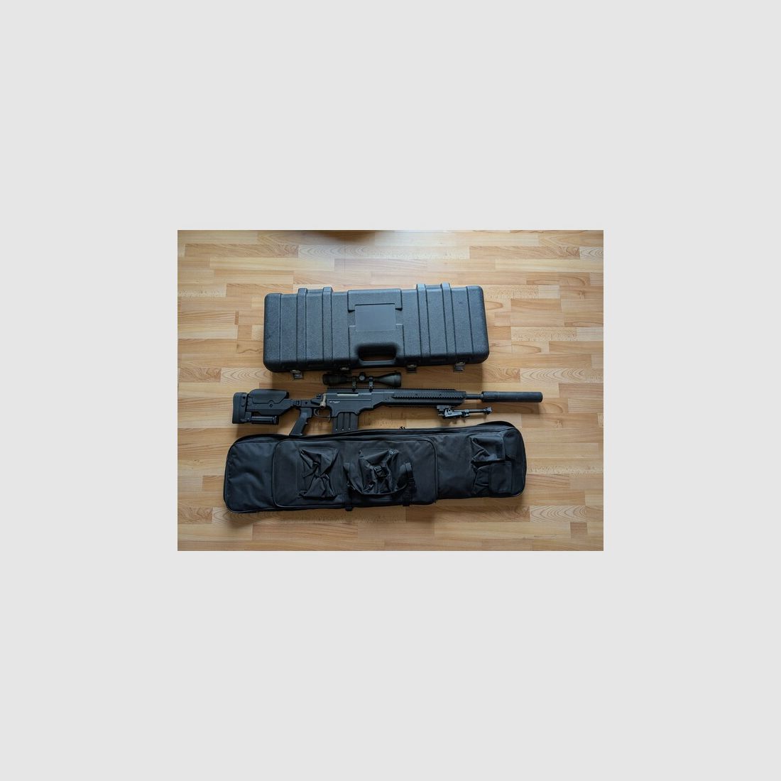 ASG Ashbury ASW338LM Bolt Action Airsoft Sniper Rifle mit Schaldämpfer/Koffer/Tasche