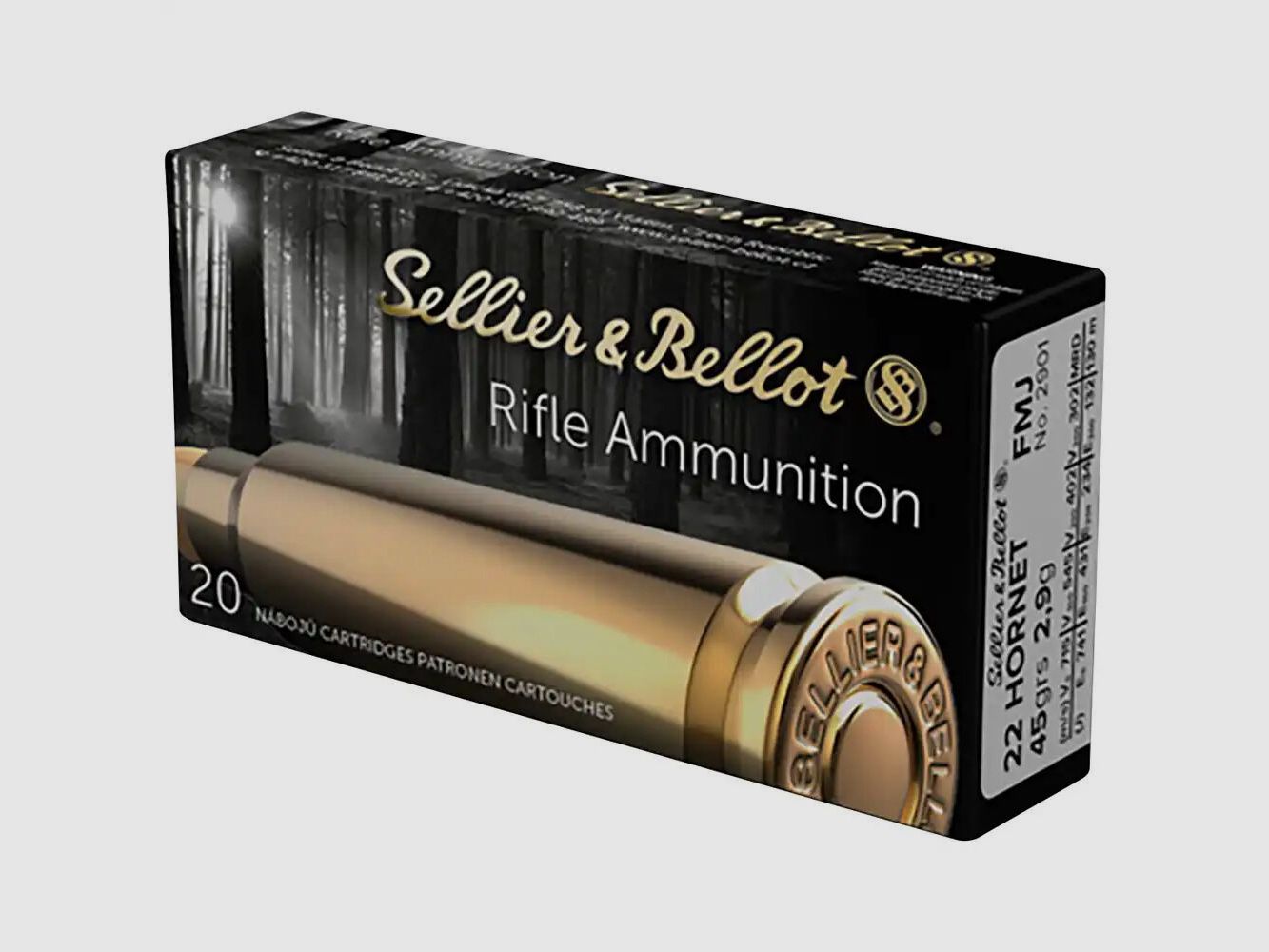 Sellier&Bellot FMJ 2,9g/45grs à20 .22 Hornet