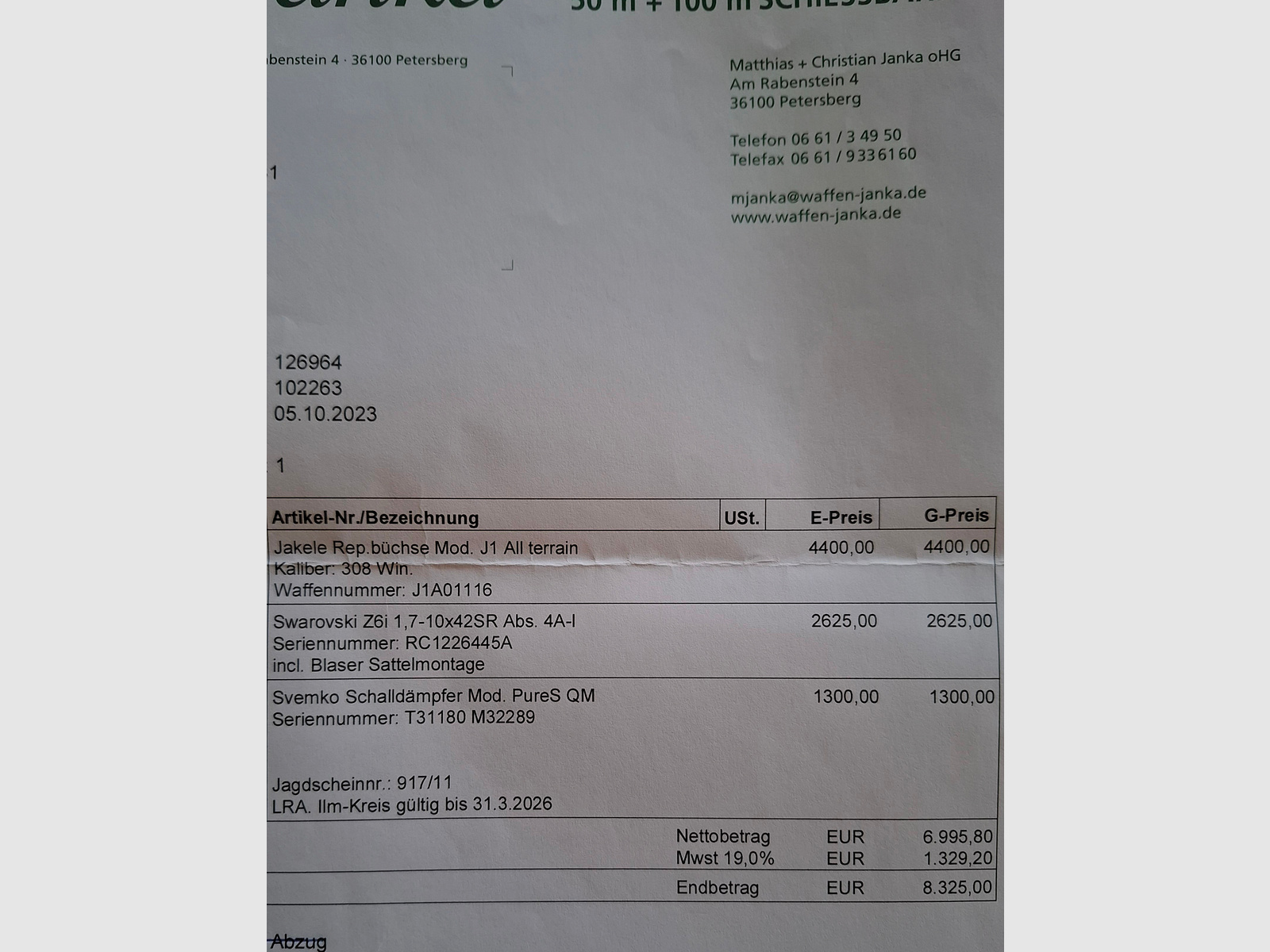 Jakele J1 All Terrain kal. 308 Win.