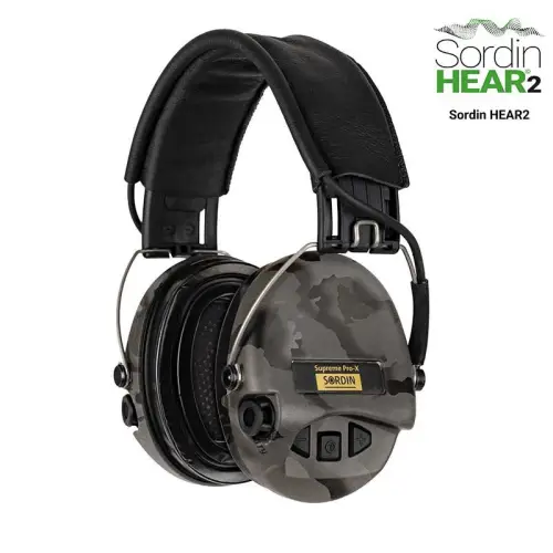 Actieve gehoorbescherming Sordin Supreme PRO X LED met leren hoofdband, Night Camo-oorschelpen, gelkussens - SOR75302-X/L-15-S, afbeelding 5 van 5