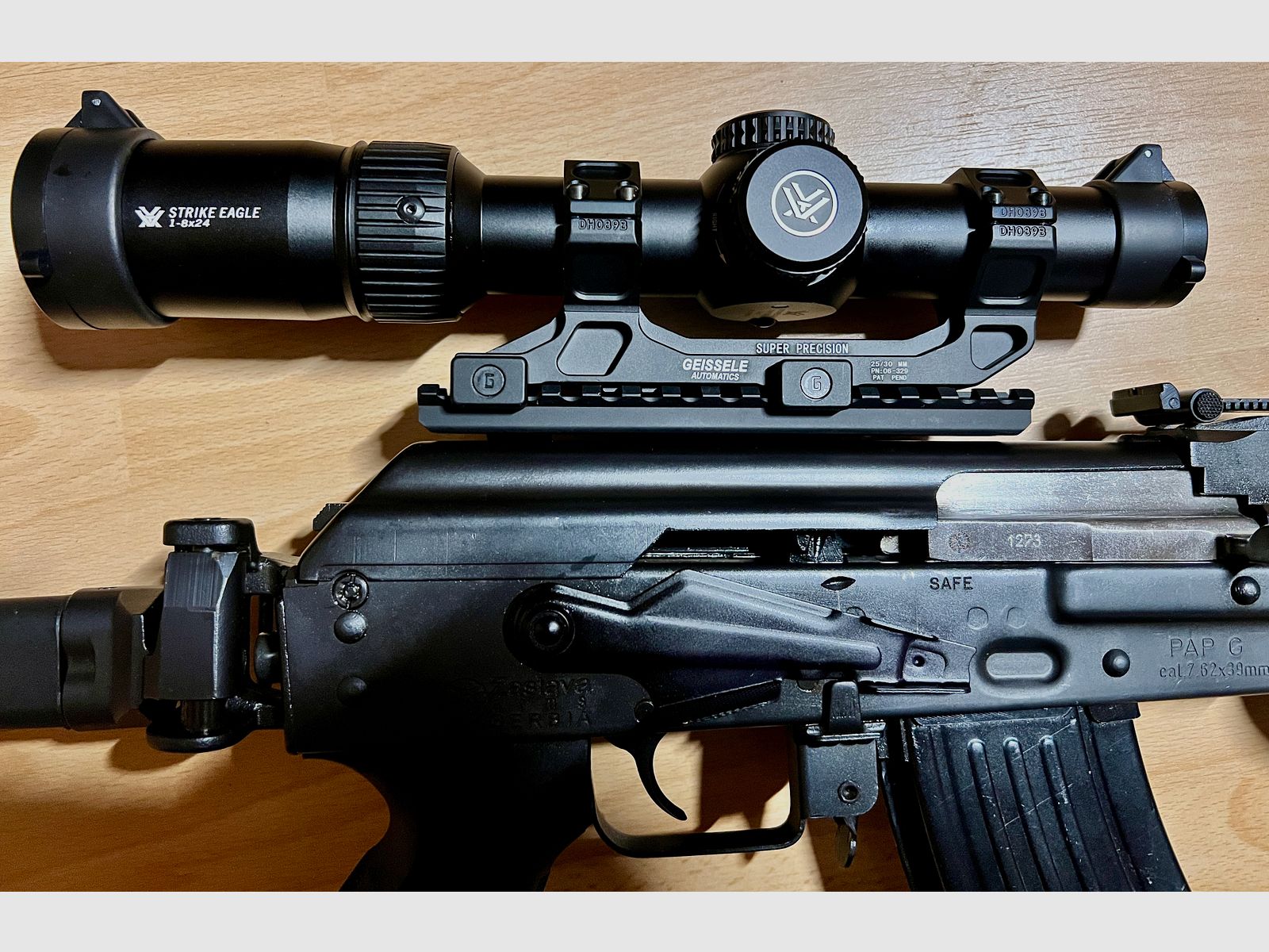 Zastava PAP-G 7,62×39 Komplettsetup – Vortex Strike Eagle 1-8×24 – Ultimak Rail – UTG QD Mount – Profi-Konfiguration | AK Sammlerstück | Jacht & Sport | geen Saiga / Molot / Arsenal / WBP