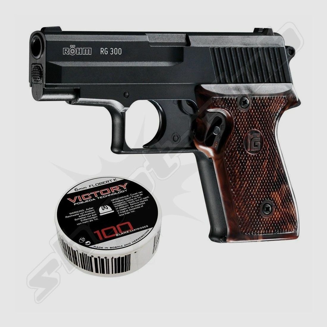 Röhm RG 300 pistola de fogueo 6mm Flobert + cartuchos de fogueo