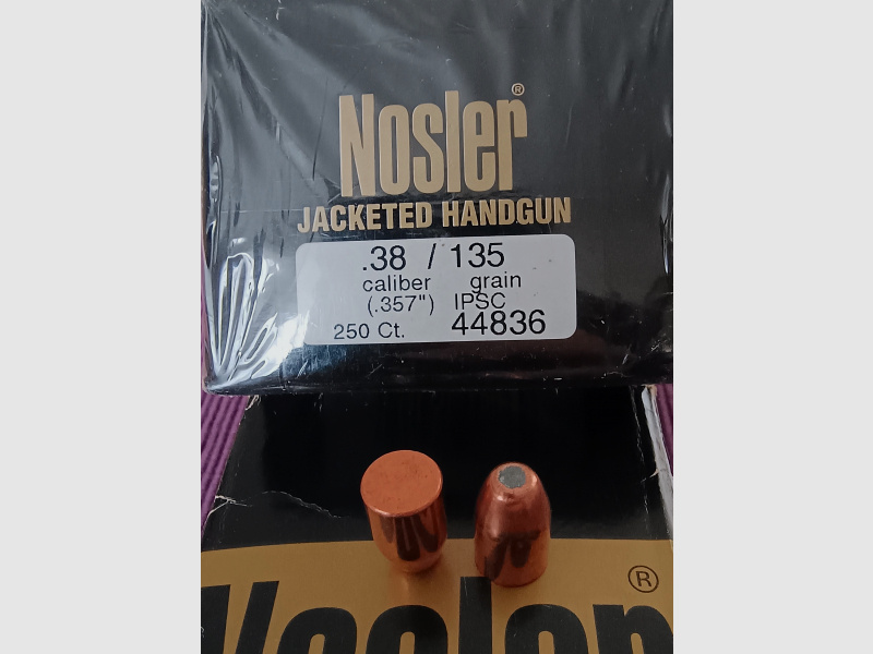 38 - 357er, Geschosse, 316 Stück, Nosler IPSC / Practical, .357, 135 Grain, ########################