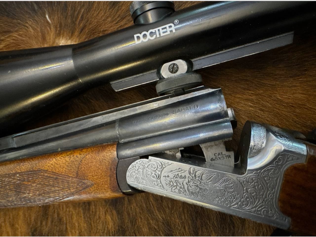 SABATTI SKL 98 DL Einzellader Kipplaufbüchse Kaliber 6,5x57R mit Zieloptik Docter 2,5-10x48, Absehen 4