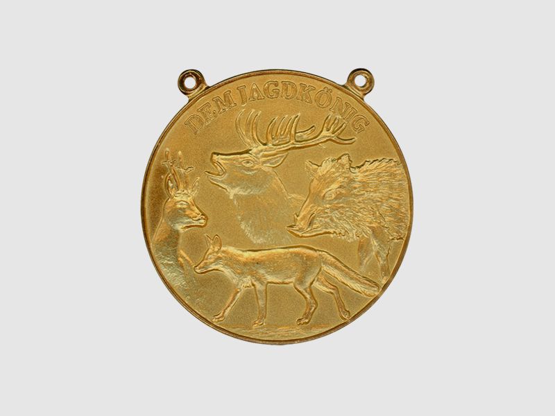Jagdmed. Hochwild-gold - 60 mm, Ring und Öse