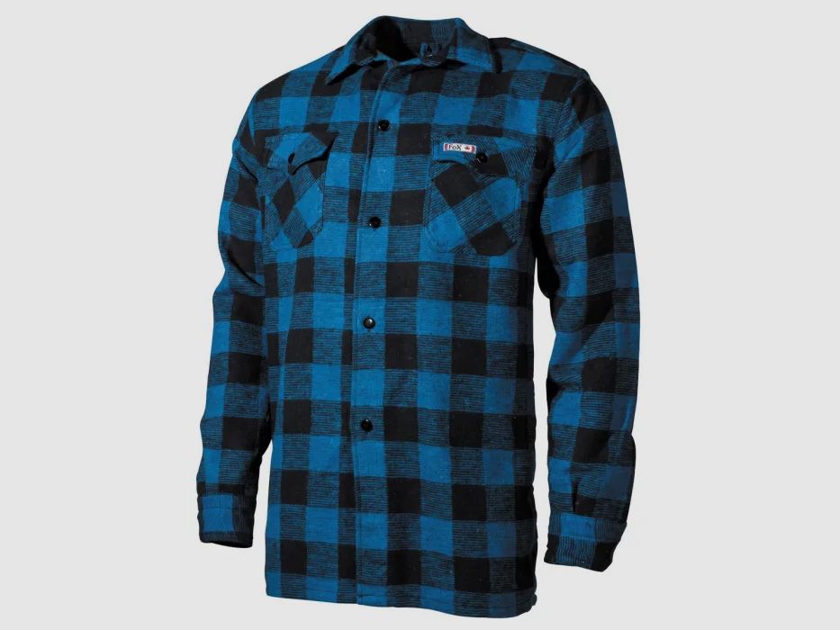 Holzfällerhemd, schwere Qualität, Blau / Schwarz kariert, Größe XL