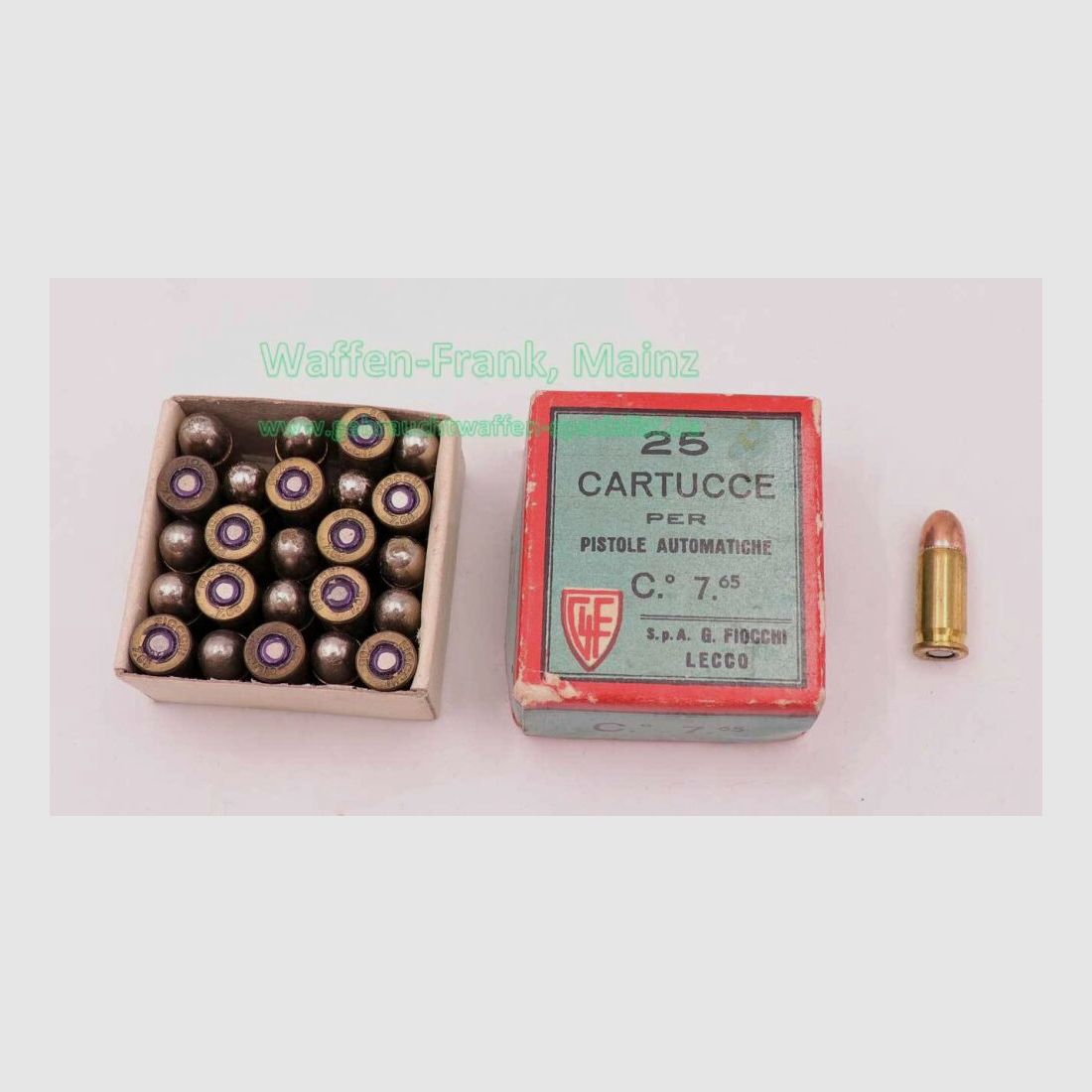 Fiocchi - Munitions de pistolet italiennes 7,65mm Browning/.32ACP