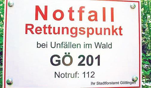 Erste Hilfe im Wald - Rettungspunkte