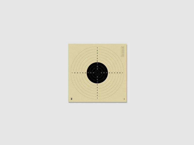 Cible de pistolet 25/50/KK100m - SEUL, n° de champ, avec fente