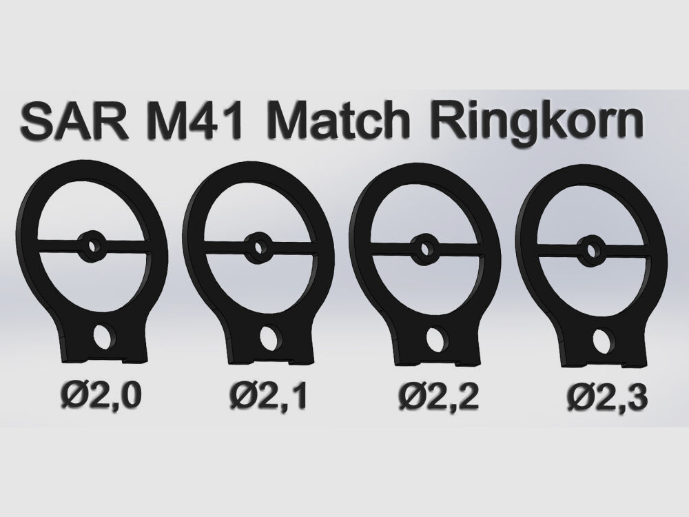 Schwaben Arms GmbH SAR M41, HK G3 Match Ringkorn 4er Set Ø 2,0mm + Ø 2,1mm + Ø 2,2mm + Ø 2,3mm für HK Kornträger