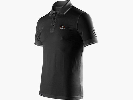 X-Bionic Travel Man OW Polo Shirt Herren Schwarz/Orange/Silbergrau
