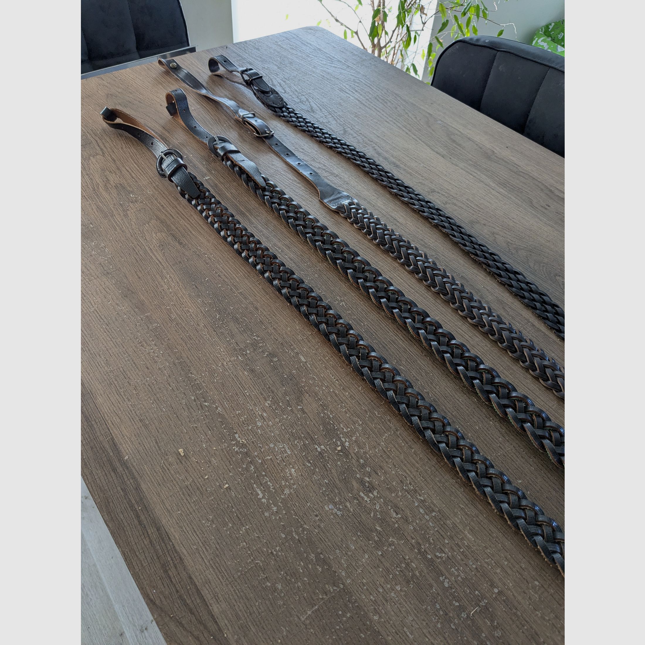 4x Gewehrriemen, Riemen geflochten Flintenriemen 