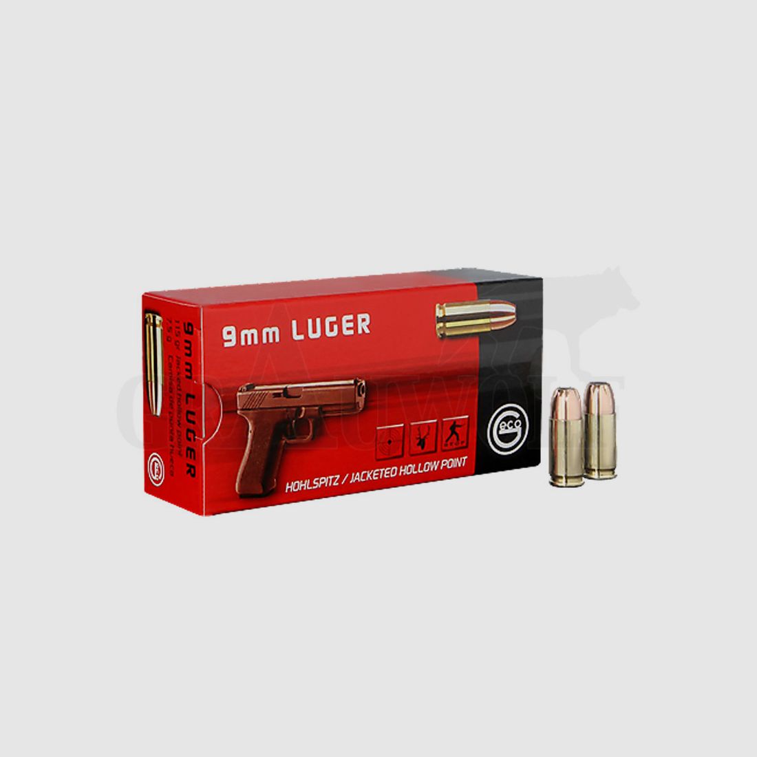 9 mm Luger 115 gr / 7,5 g Geco Hohlspitz Patronen 50 Stück