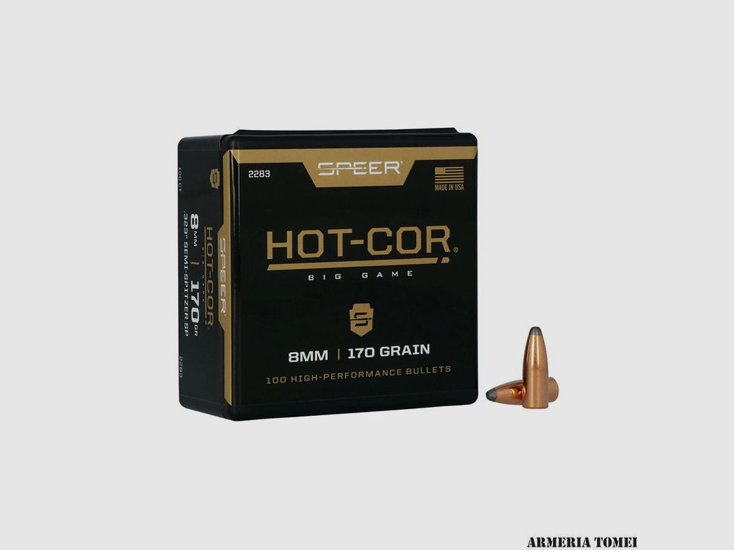 WIEDERLADUNGSGESCHOSSE – SPEER – HOT-COR 8MM | 170GR .323″ SEMI-SPITZER SP (100ST) -2283