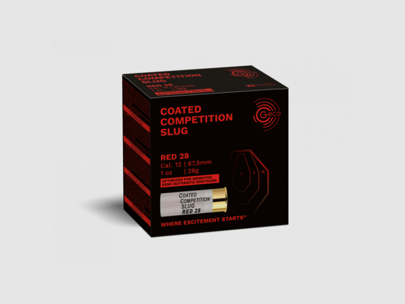 GECO COATED COMPETITION SLUG RED - 12/67,5 - 28 G. - 25 STÜCK