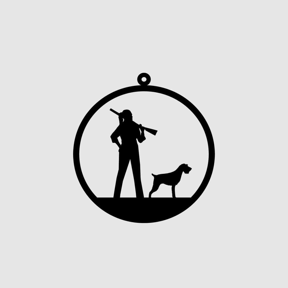 Kleiner Deko-Anhänger "Jägerin mit Hund"