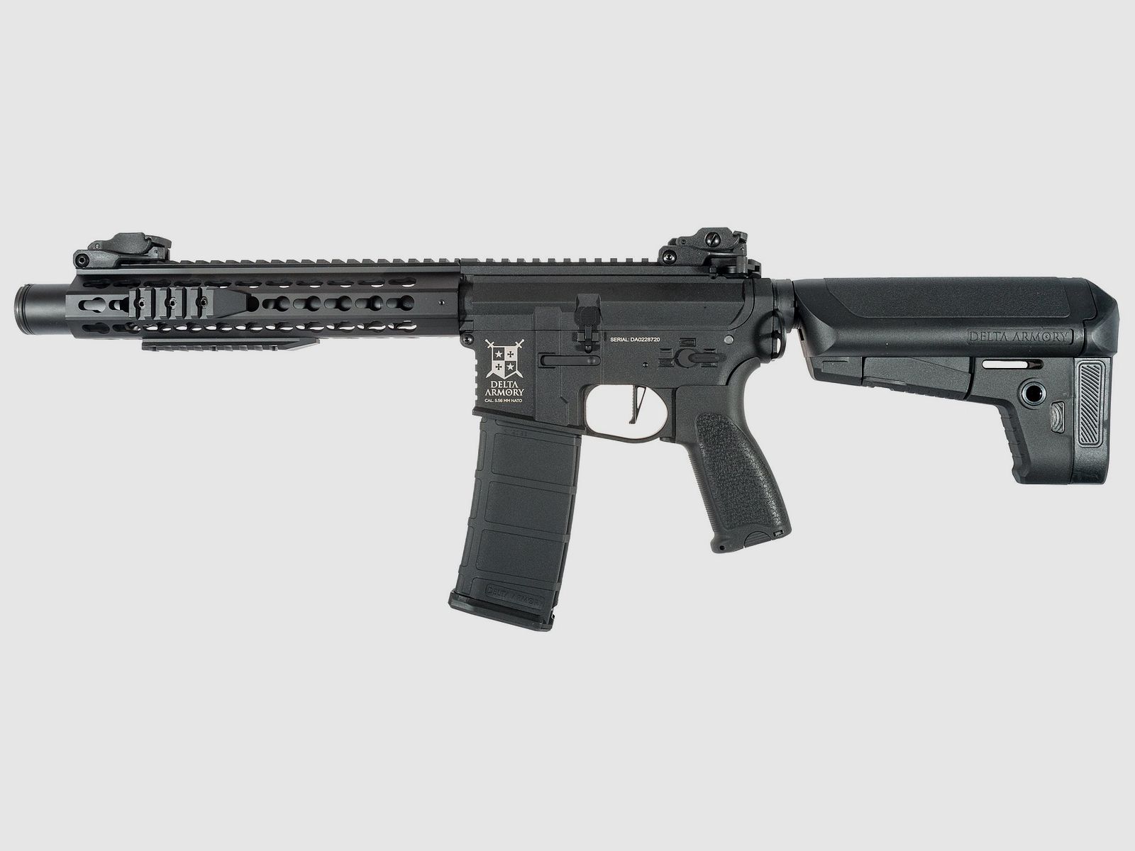 AR15 KeyMod 10 Zoll BRAVO Delta Armory Schwarz S-AEG Airsoft Gewehr Frei ab 18 Jahren
